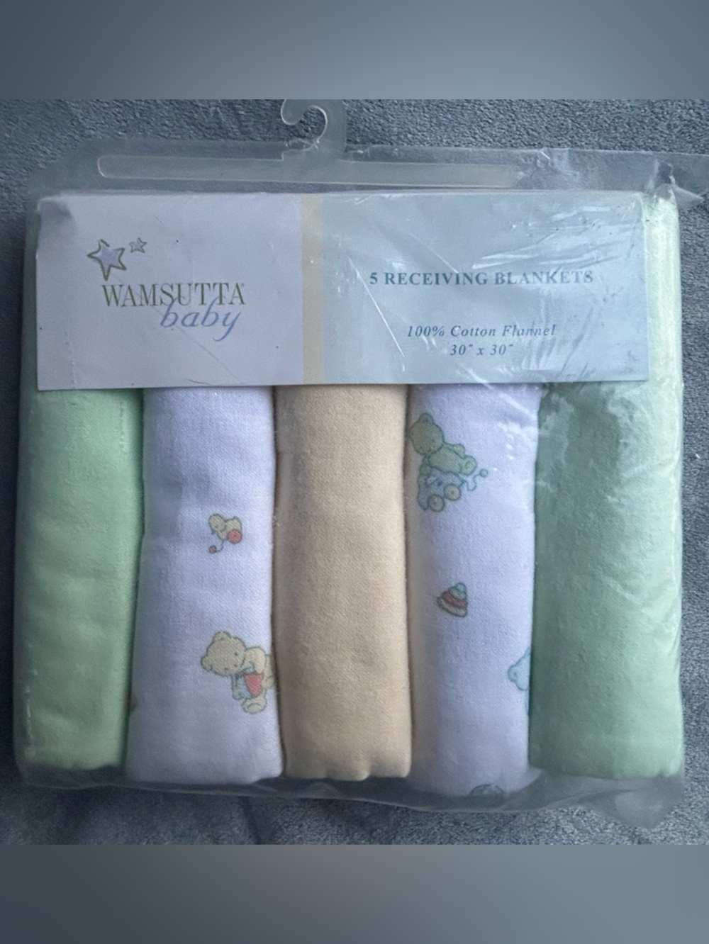Wamsutta Baby Cotton Receiving Blankets - neutral